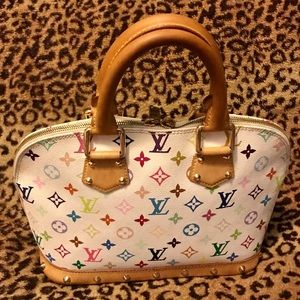 Louis Vuitton Auth Takashi Murakami Monogram Alma Studded Multi